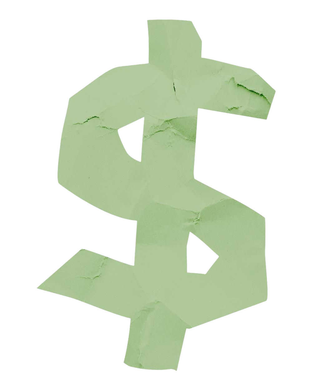 Signo de pesos recortado en papel, acento visual del revenue que la calculadora estima